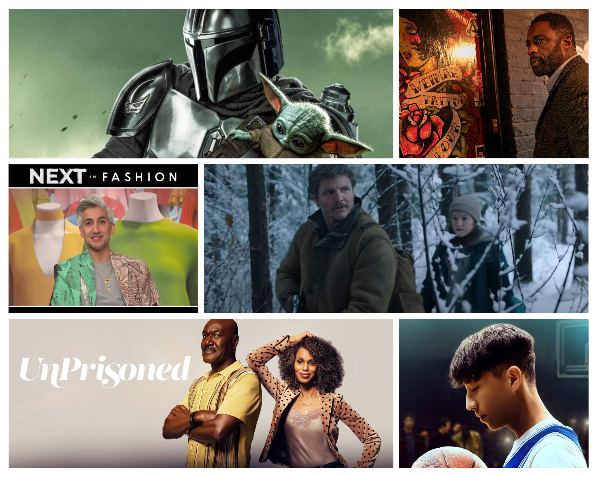 Tan France from Next In Fashion, Luther: Fallen Sun, Chang Can Dunk, The Last of Us, Unprisoned, The Mandalorian S3, Champions