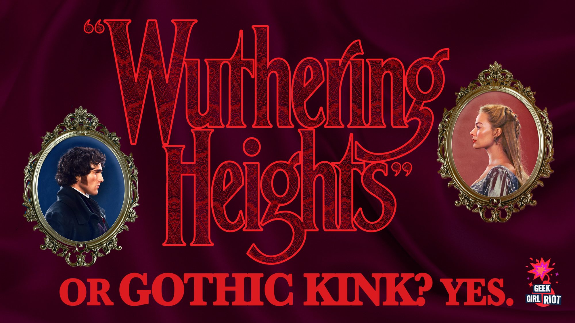 RIOTUS Dual Review of "Wuthering Heights" Graphic with Heathcliff and Cathy in a face off